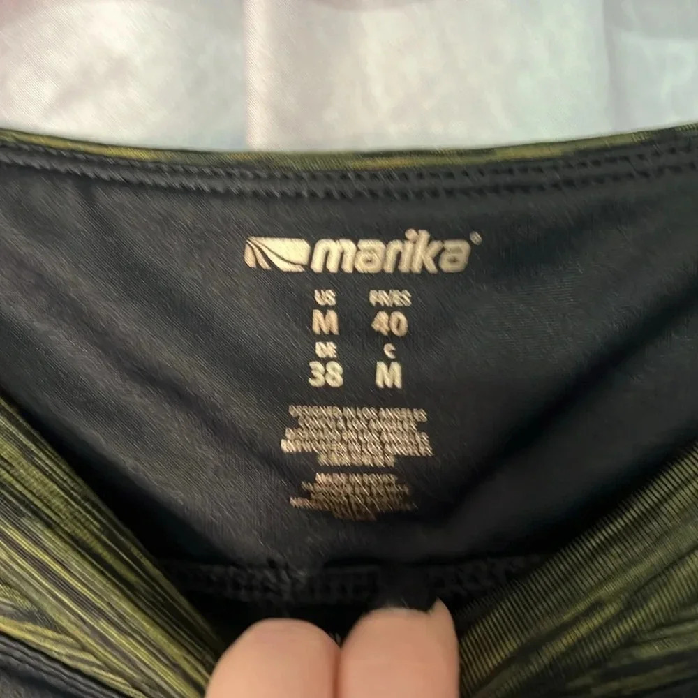 Marika Olive Green, Gray and Black Colorblock Leggings - Medium - Picture 6 of 6